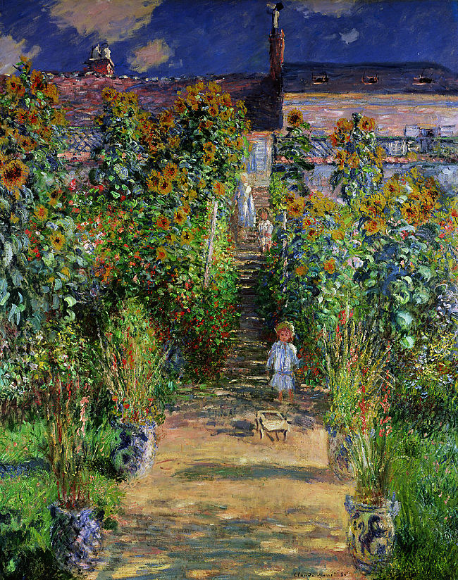 Claude Monet's painting of a vertical garden